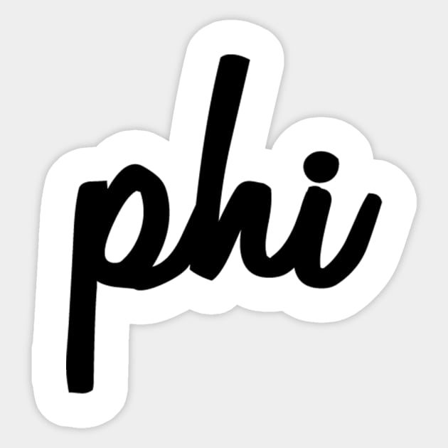 Phi Black Script Sticker by lolosenese